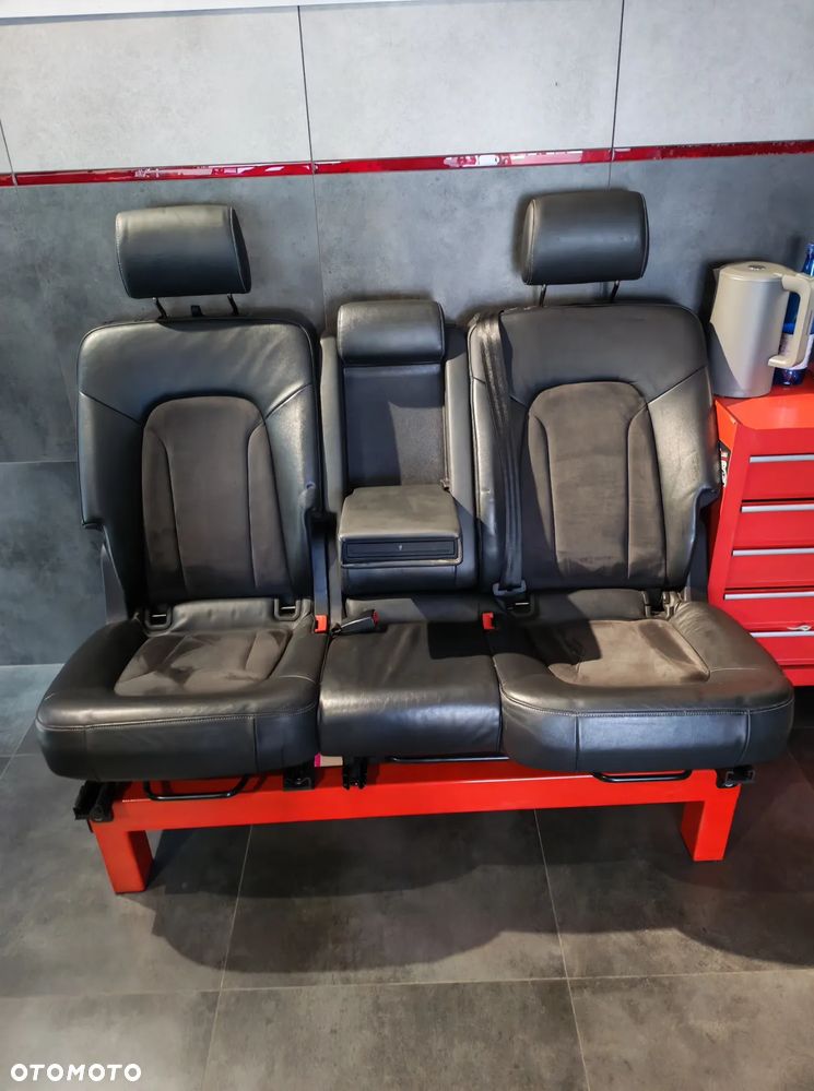 FOTELE KANAPA SIEDZISKO BIURO GARAŻ AUDI Q7 S-LINE CZARNA SKORA ALCANTARA - 3