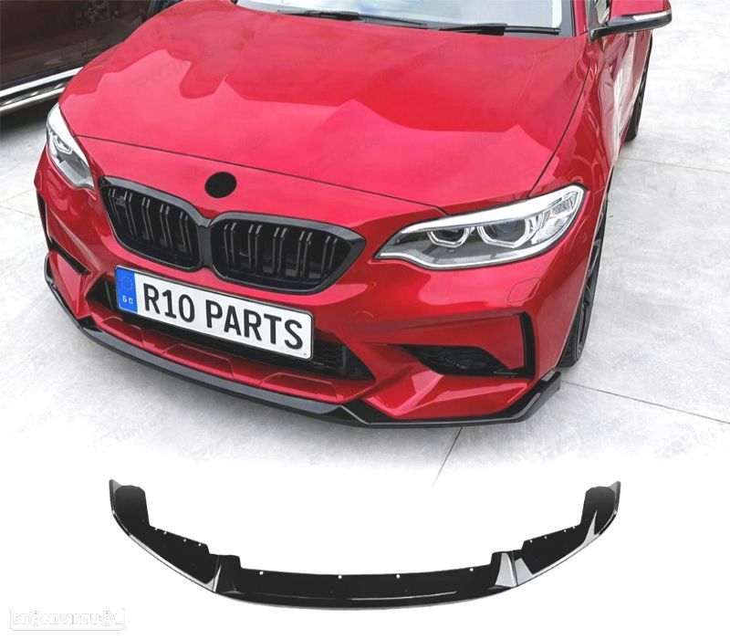 SPOILER LIP FRONTAL BMW F87 M2 COMPETITION 18- LOOK M PERFORMANCE PRETO BRILHANTE - 1