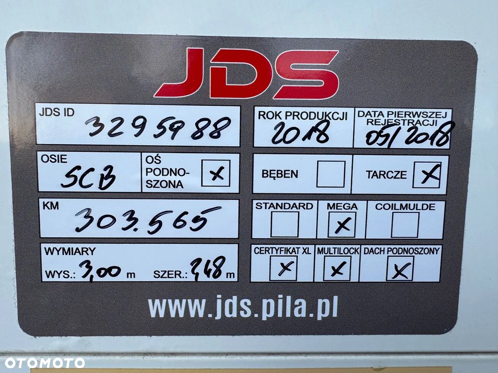 Schmitz Cargobull Firanka, Mega 2,90-3,00m, 435/50R19,5 - 35