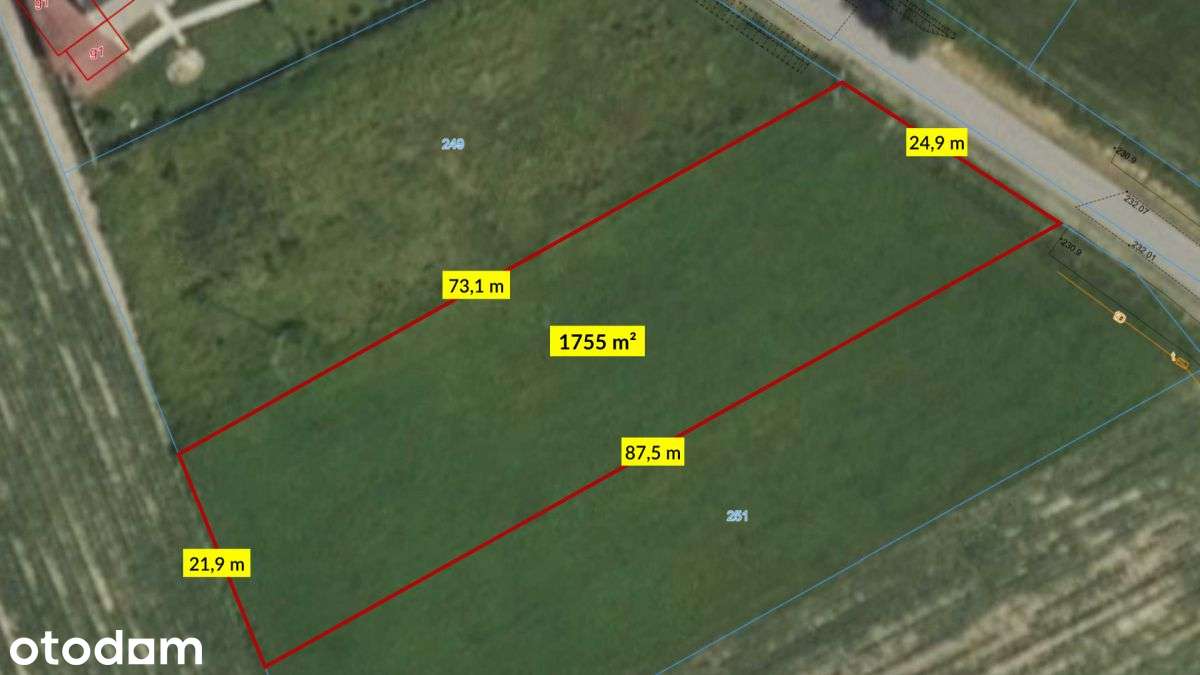 Działka budowlana Łagiewniki Małe 1755 m² - Widok 3