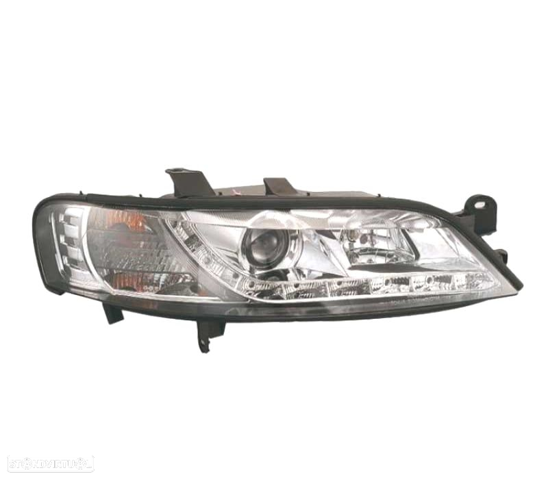 FARÓIS OPEL VECTRA B 99-02 LUZ DIURNA LED FUNDO CROMADO - 4