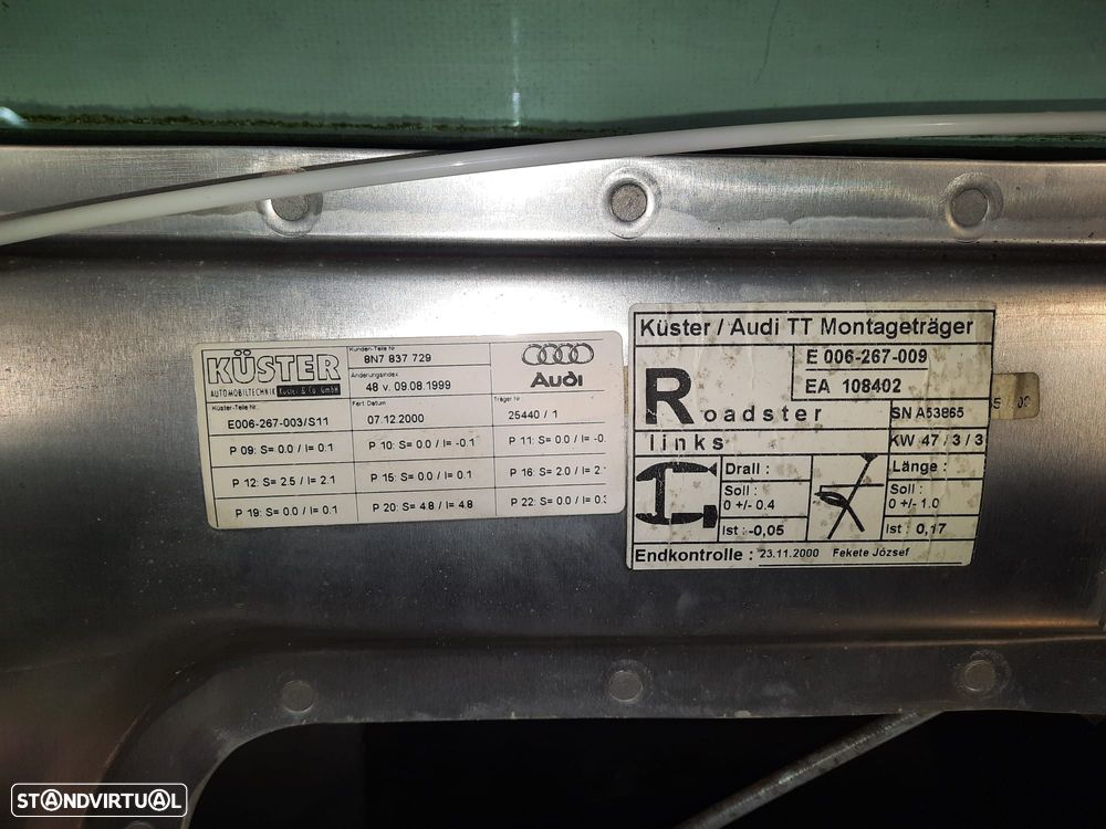PORTA PORTAS FRENTE FRONTAL ESQUERDA 8N7837729 8N0831051C 8N0831051 AUDI TT 8N 8N9 FECHO ELEVADOR MOTOR PUXADOR VIDRO - 6