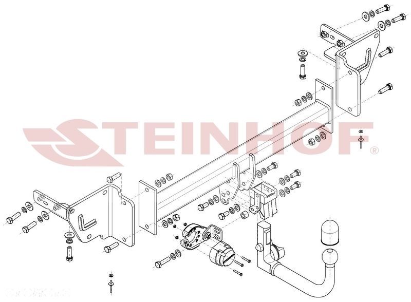 Wypinany hak holowniczy + Moduł 7 pin do Jeep Cherokee (KL) Facelift od 2018 - 2
