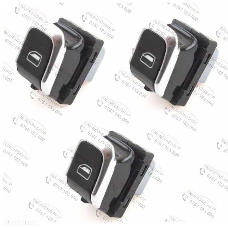 Butoane geam electric ornament crom Audi A4 B8, A5, Q5 - 4