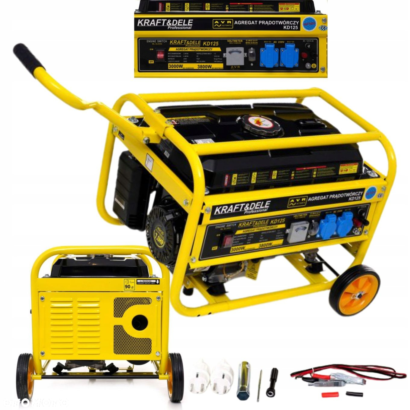 AGREGAT PRĄDOTWÓRCZY PRZENOŚNY JEDNOFAZOWY KRAFTDELE 3800W 12/230V BENZYNA - 14