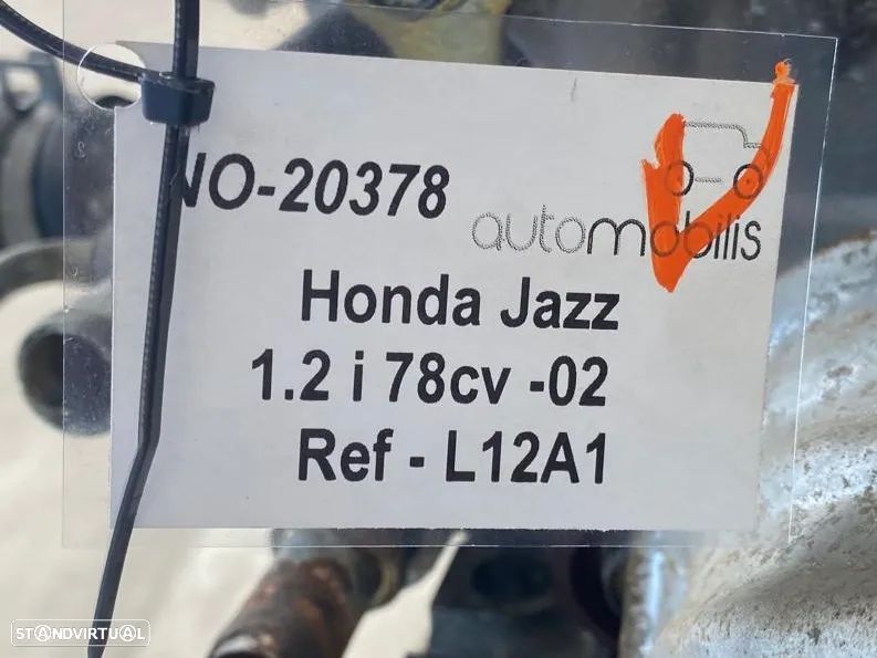 Motor HONDA JAZZ II (GD_, GE3, GE2) 1.2 i-DSI Ref - L12A1 NO. 20378 - 6