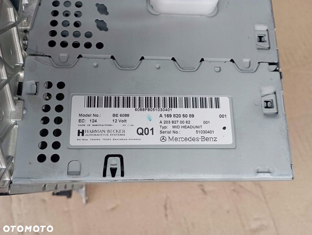 MERCEDES B KLASA W245 RADIO EKRAN WYŚWIETLACZ A1698205089 - 3