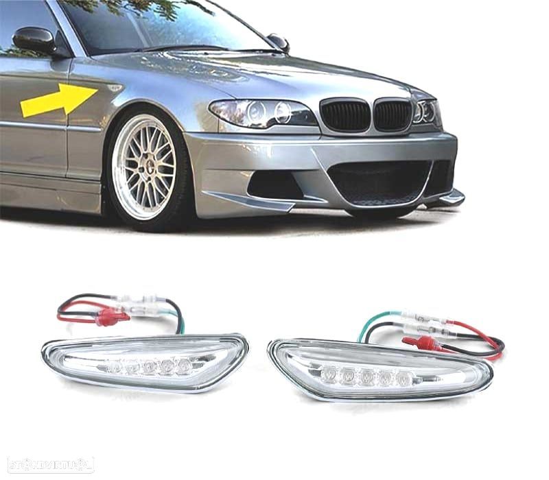 PISCAS LATERAIS BMW E46 01-05 LATERALES LED CROMADO - 1