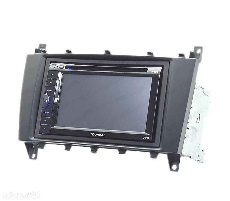 MOLDURA PRETA RÁDIO 2-DIN MERCEDES CLASSE-C W203 CLASSE-CLC C204 CLASSE-CLK W209 CLASSE-G W463 - 1