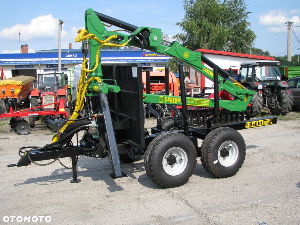 Inny Przyczepa leśna Kellfri 8 ton z żurawiem HDS 6,3m - odkładany HDS - TROL, Wyciągarka leśna do drewna KR4 - 4 tony WIRAX, Pomarol Chwytak do zrywki drewna hydrauliczny CHD100 / CHD110 - kleszcze do drewna, Rębak do drewna, trocina, zrębka - 11
