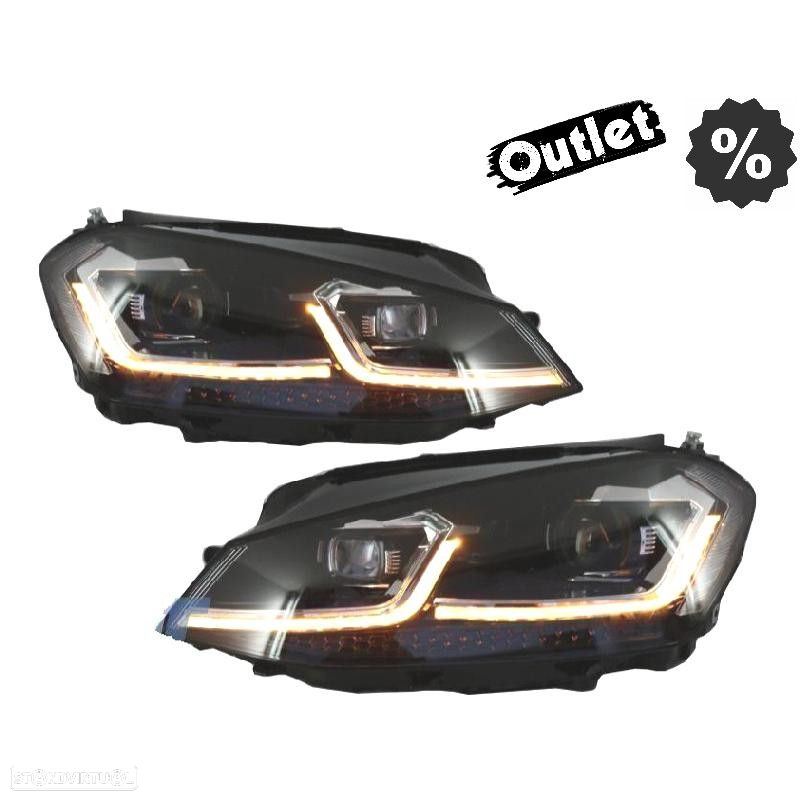 R012837C4 FAROIS VOLKSWAGEN VW GOLF 7 12-17 DRL DINAMICOS PRETO LOOK 7.5 R LINE - 5