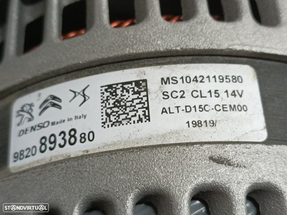ALTERNADOR PEUGEOT 308 SW II 2019 -9820893880 - 2