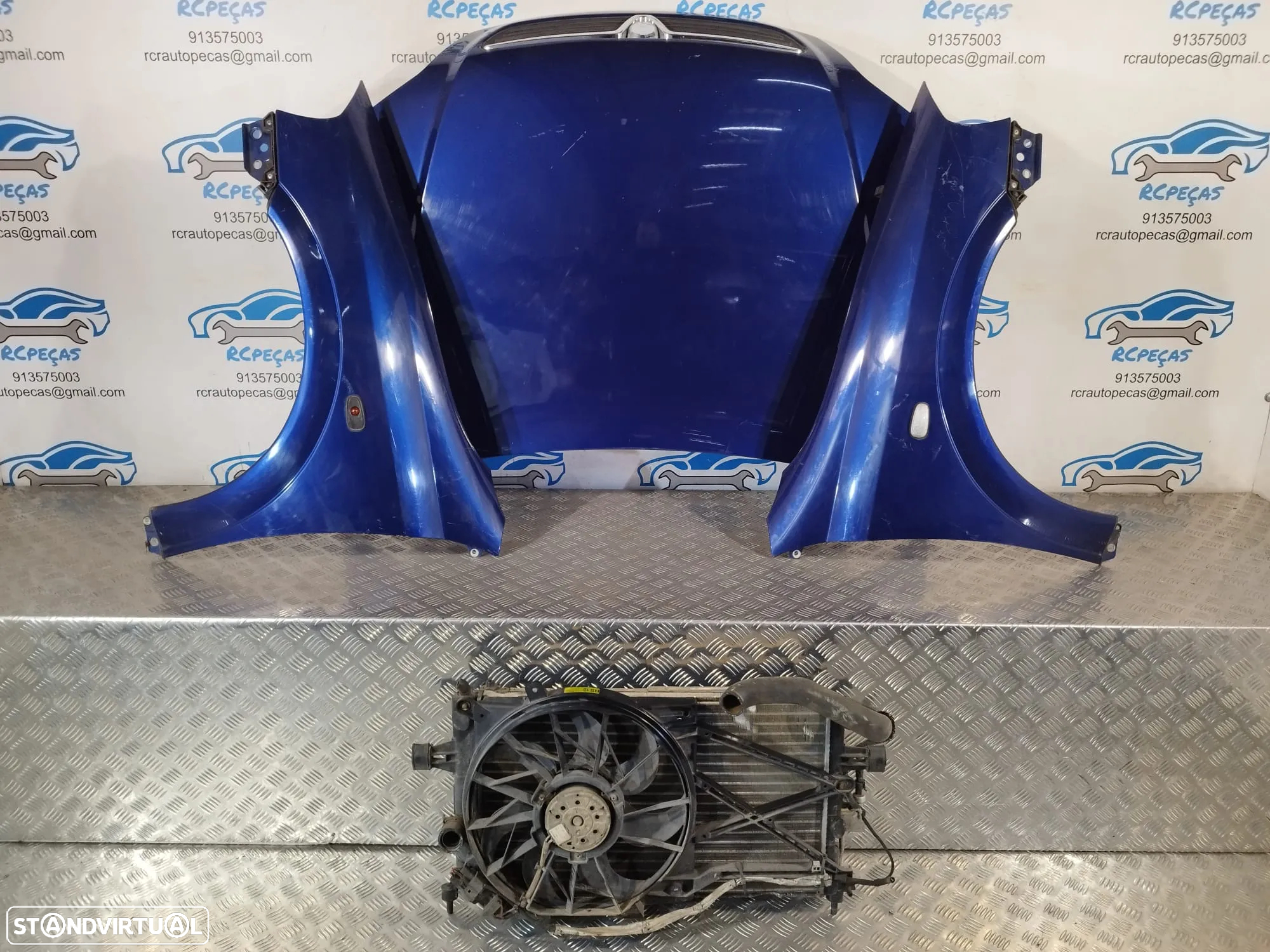 FRENTE COMPLETA OPEL ASTRA G T98 CAPOT PARACHOQUES GUARDA-LAMAS OTICAS FRENTE FIBRA RADIADOR VENTILADOR REFORÇO - 9