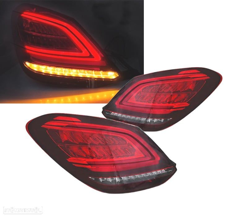 FAROLINS MERCEDES CLASE C W205 14-18 LED VERMELHO BRANCO - 1