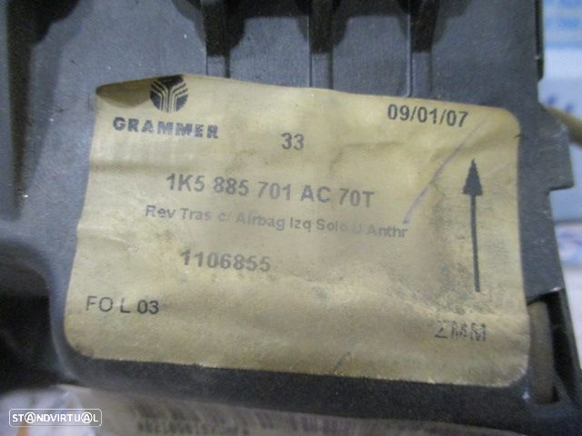 Airbag Banco 1K5885701AC 1K4880441A VW JETTA 3 2007 1.9TDI 105CV 4P PRETO DRT - 3