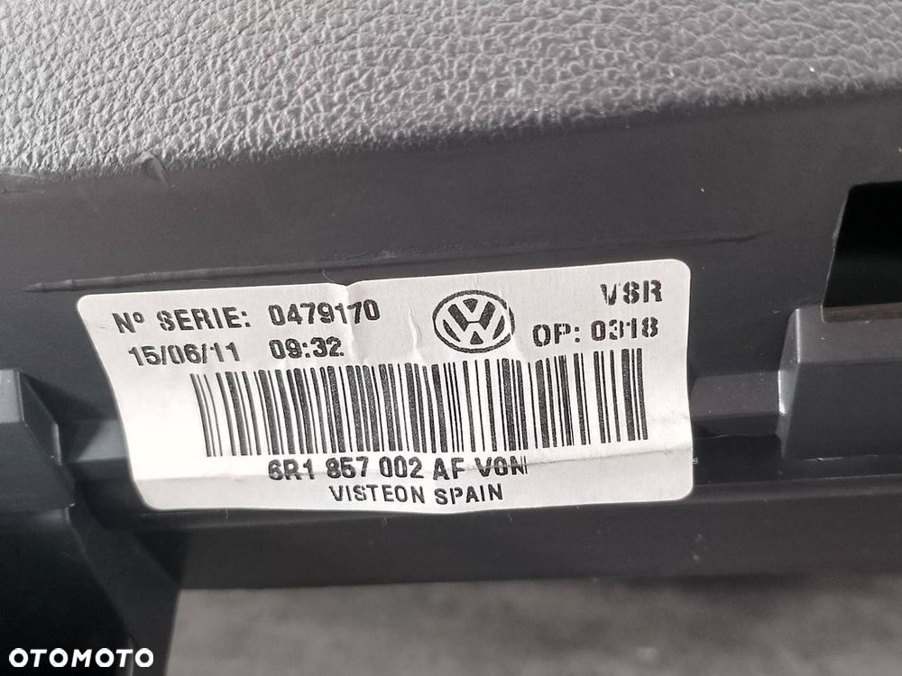 DESKA ROZDZIELCZA,KONSOLA PODUSZKI SENSOR PASY VW POLO V 6R1857002AF - 5