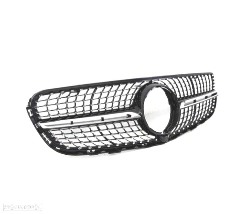 GRELHA FRONTAL MERCEDES CLASE GLC X253 C253 AMG 16-18 LOOK DIAMOND PRETO - 2