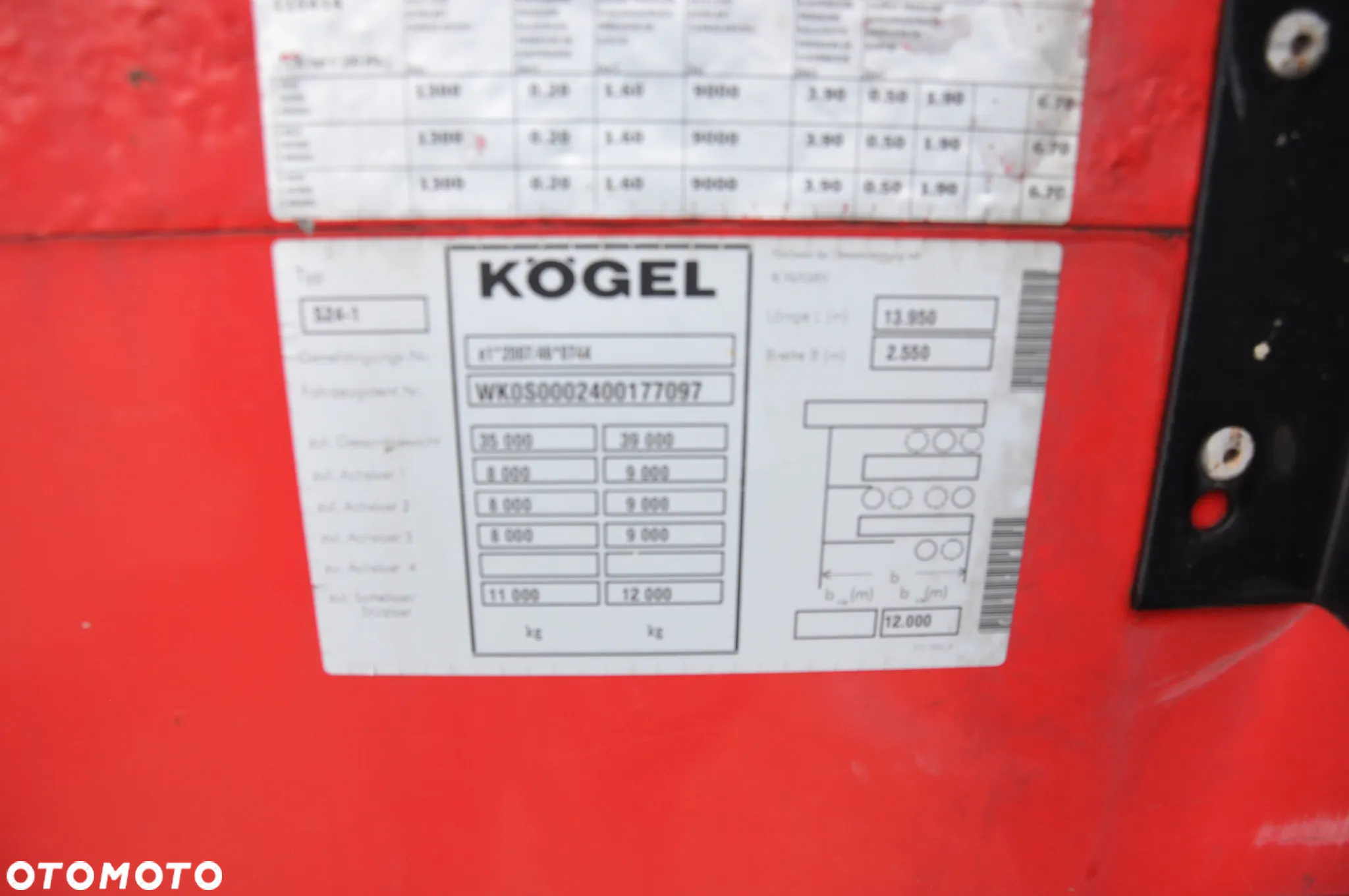 Kögel FIRANKA MEGA SAF PODNOSZONA OŚ - 13