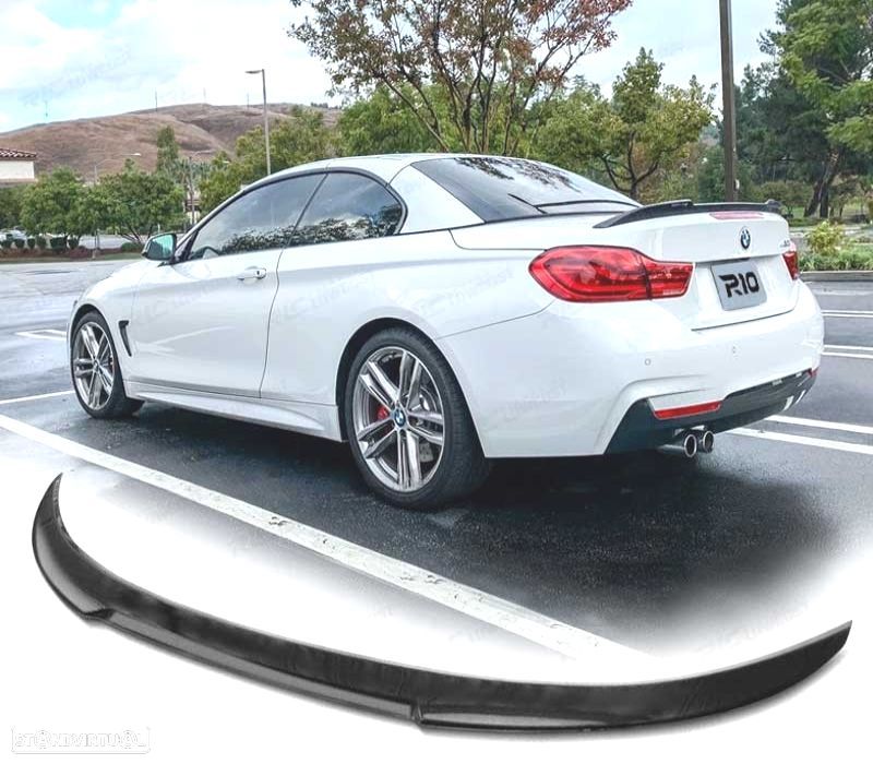 SPOILER TRASEIRO LIP BMW SERIE 4 F33 F83 CABRIO 13-18 LOOK M4 PRETO BRILHANTE - 1