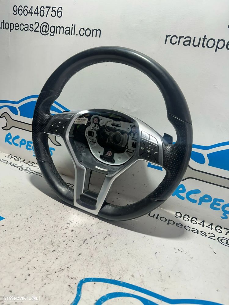 .Volante Guiador Pele Pele Perfurada Multifunções Comandos Original AMG Mercedes Benz Flat Bottom W212 W204 W218 R172 - 4