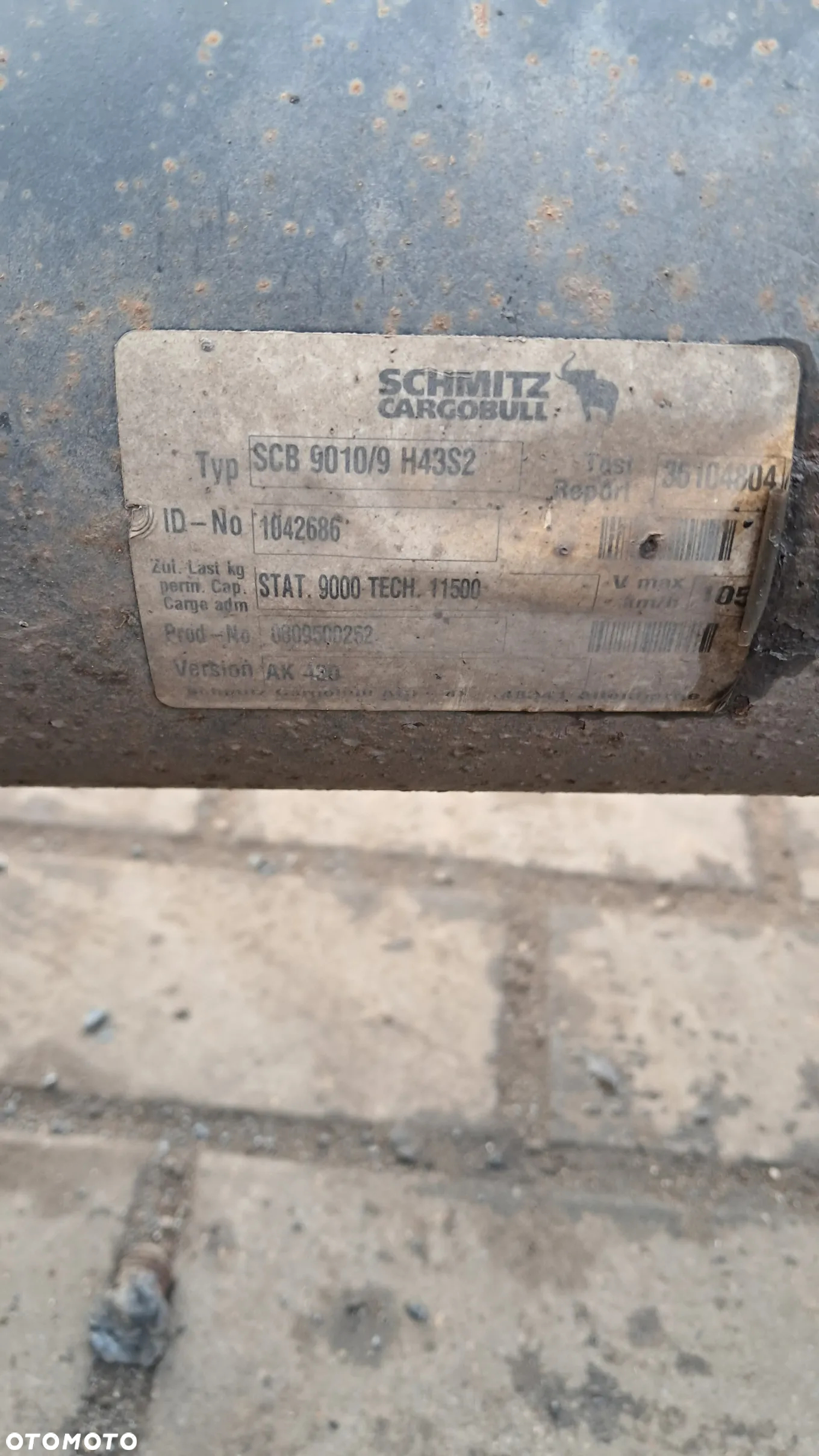 OŚ OSIE SCHMITZ SCB9010/9 H43S2  CARGOBULL PÓŁRESOR PIASTA ZACISK HAMULCOWY KOMPLETNA - 5