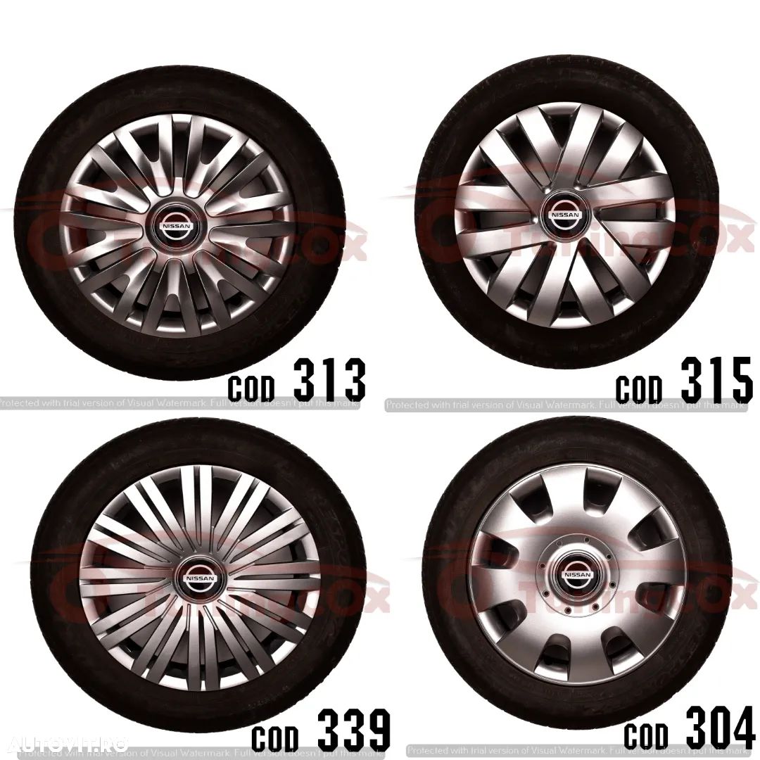 Capace roti R15 Nissan la set de 4 buc,Capace janata aliaj - 1