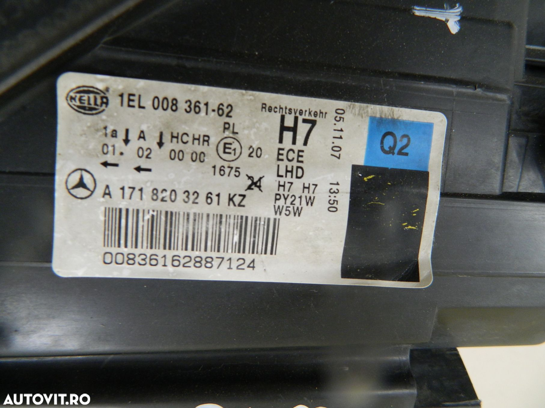 Far dreapta Mercedes SLK R171 Halogen, 2004, 2005, 2006, 2007, 2008, 2009, 2010, 2011, cod origine A1718203261KZ. - 7