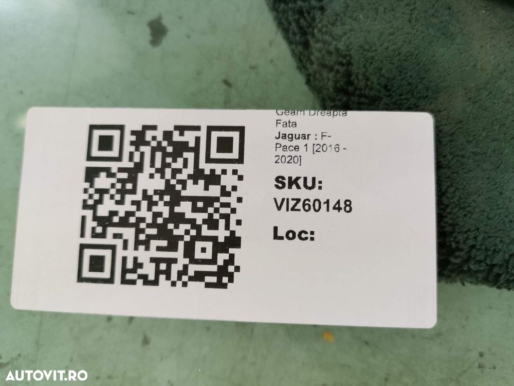 Geam Dreapta Fata Jaguar  F-Pace 1 2016 2017 2018 2019 2020 Original I - 8