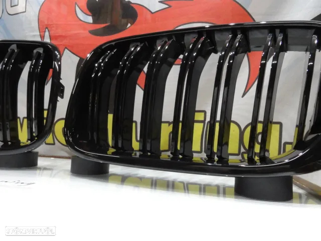 Grelha frontal em preto piano brilhante para BMW X3 F25 LCI 2014-2017 M4 look / dupla lâmina em plástico ABS - 8