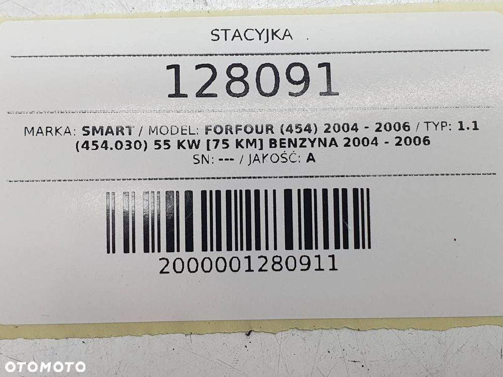 STACYJKA KLUCZYK WKŁADKA GROT KOMPLET SMART FORFOUR 454 - 10