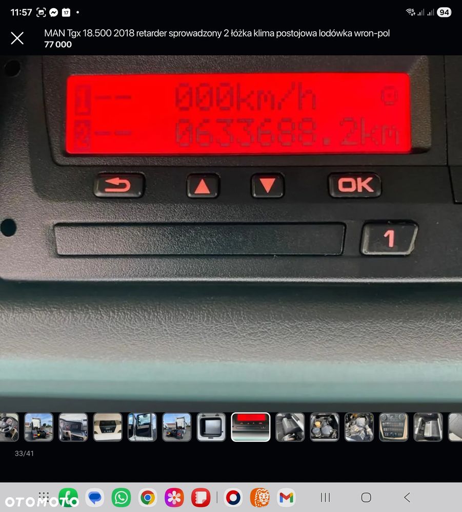 MAN Tgx 18.500 mały przebieg 2017 retarder sprowadzony 2 łóżka serwis lodówka wron-pol - 33