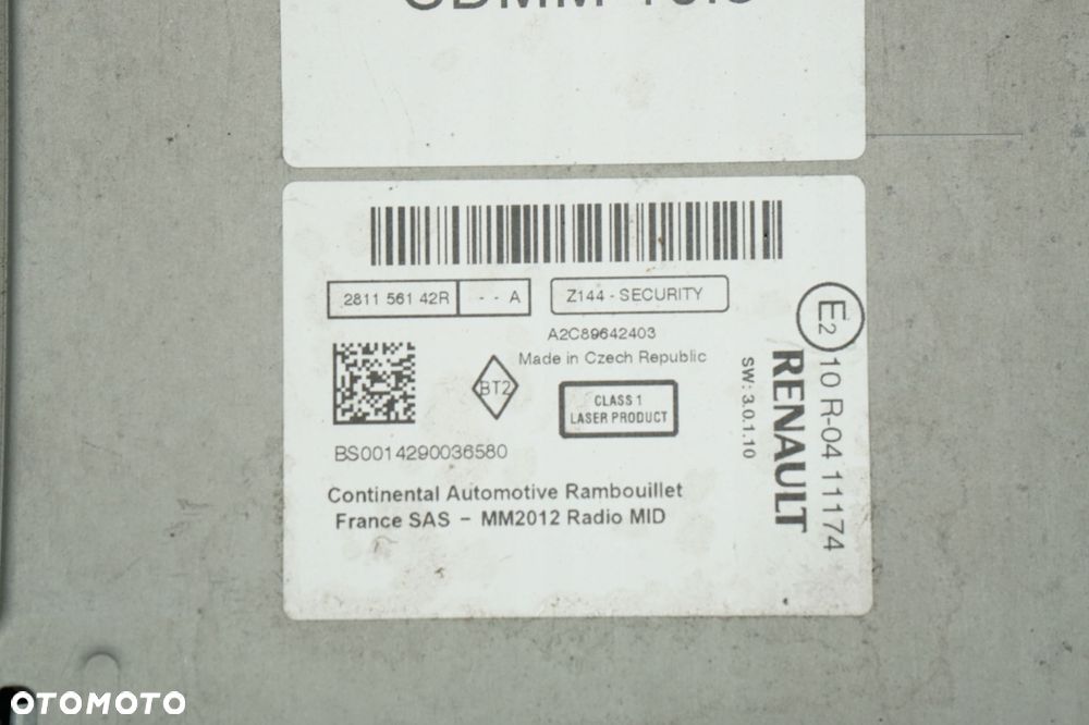 RENAULT MEGANE III LIFT 14R RADIO CD BLUETOOTH 281156142R - 2