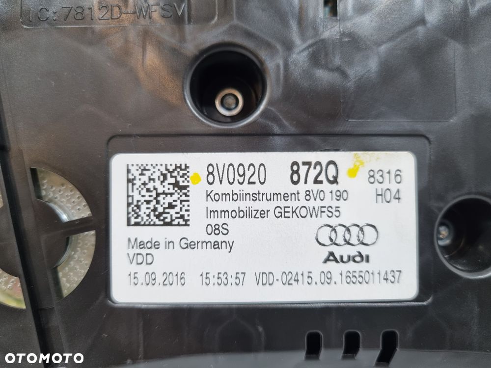 AUDI A3 8V LICZNIK ZEGARY 8V0920872Q EUROPA BENZYNA - 5