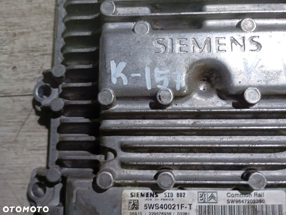 komputer sterownik silnika peugeot citroen 9647202380 5ws40021f-t - 3