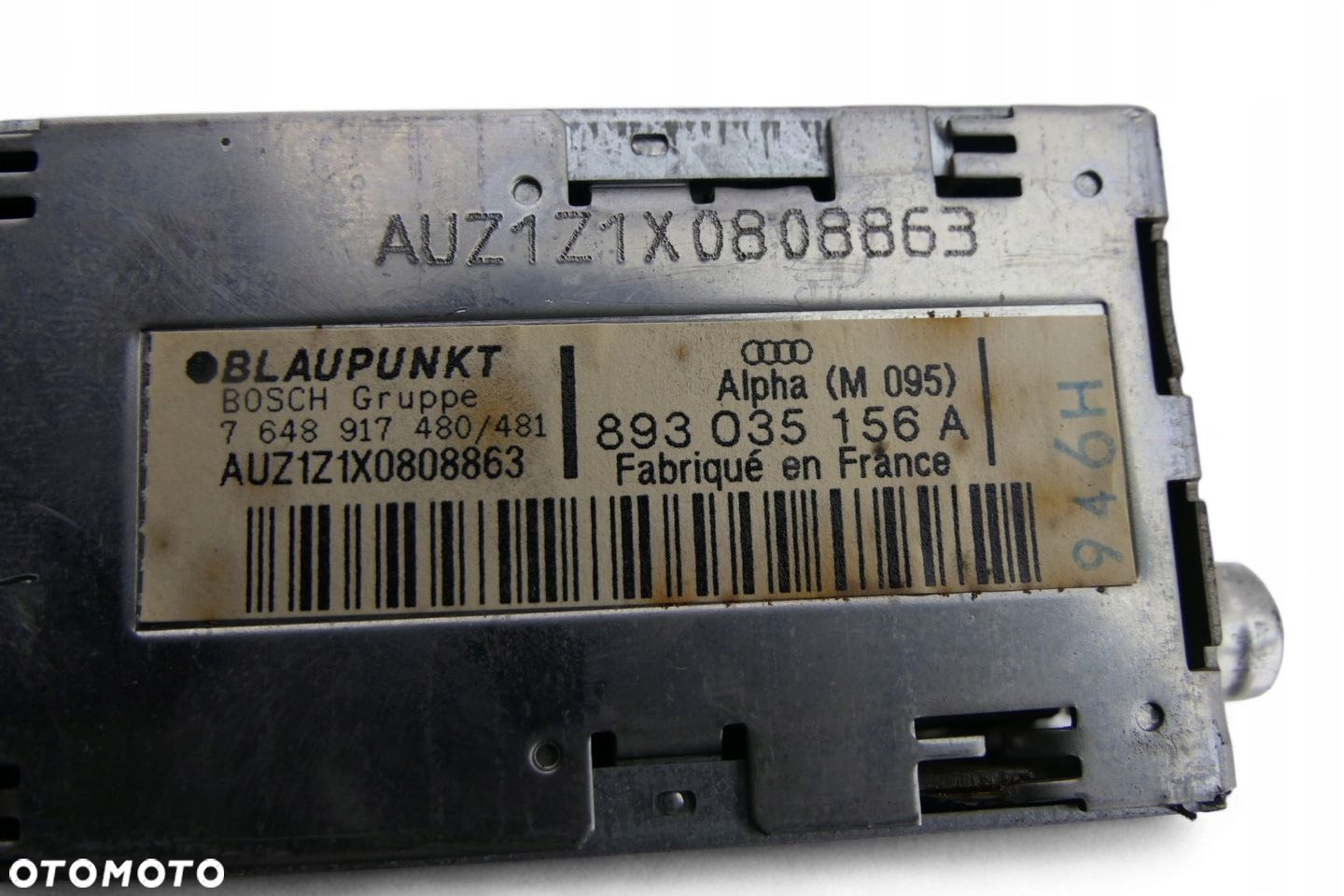 Radio Alpha AUDI 80 B3 1990R 893035156A - 7