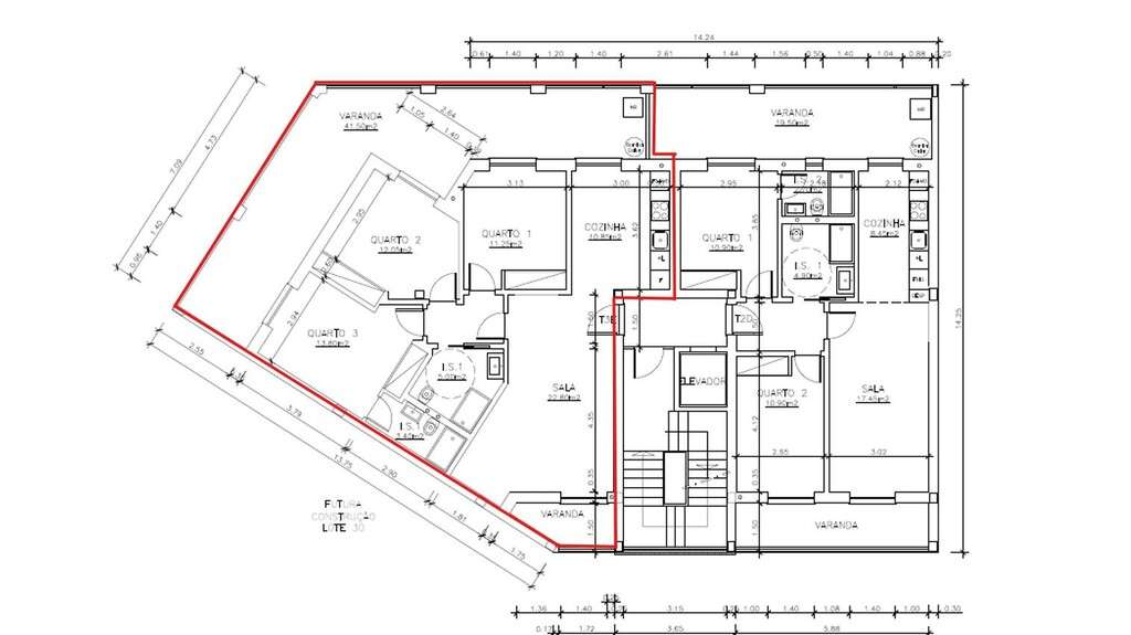 Apartamento T3 com garagem e terraço em zona da Solum - Grande imagem: 2/2