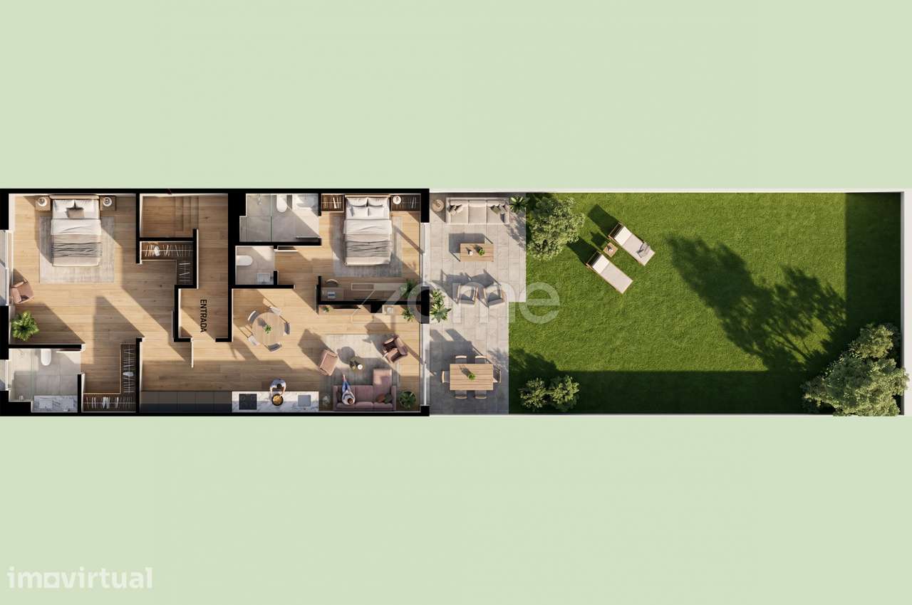 Apartamento T1+1 novo, com jardim, em Aldoar. - Grande imagem: 5/20