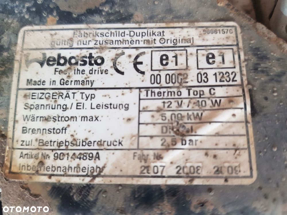 webasto thermo top-c 9014489a iveco daily iv 3.0 hpi 06-11r eu autobus - 9