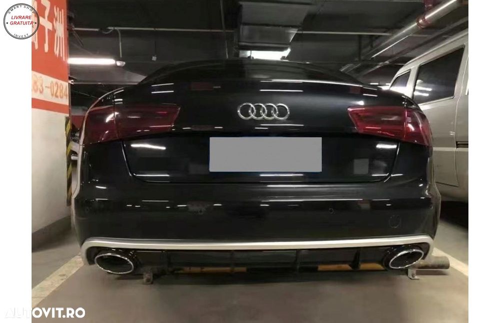 Difuzor Bara Spate si Ornamente Evacuare Audi A6 4G Facelift (2015-2018) RS6 Desig- livrare gratuita - 15