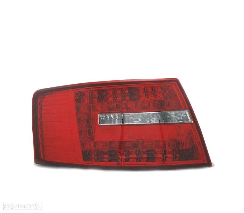 FAROLINS TRASEIROS AUDI A6 C6 SEDAN 04-08 LED VERMELHO BRANCO - 1