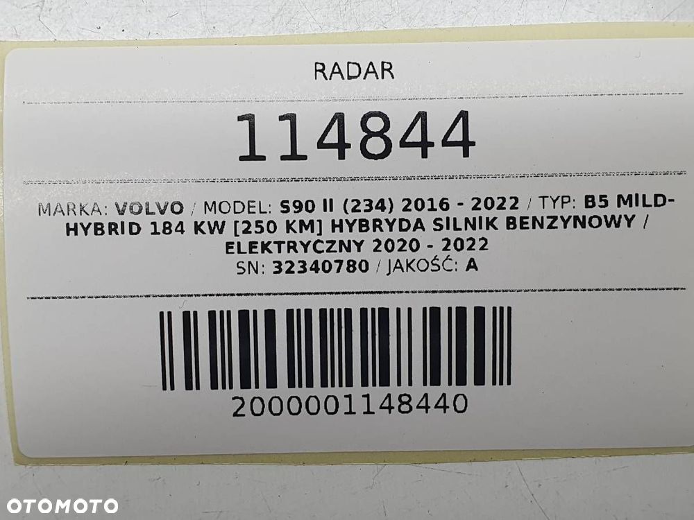 RADAR SENSOR CZUJNIK ASYSTENT PASA VOLVO S90 II 32340780 - 5