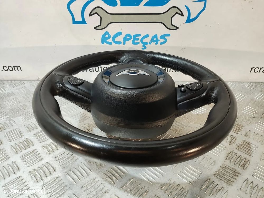 VOLANTE GUIADOR COMPLETO MINI COOPER PELE COMANDOS MULTIFUNÇÕES AIRBAG MINI COOPER ONE D S R56  R57 R55 - 8