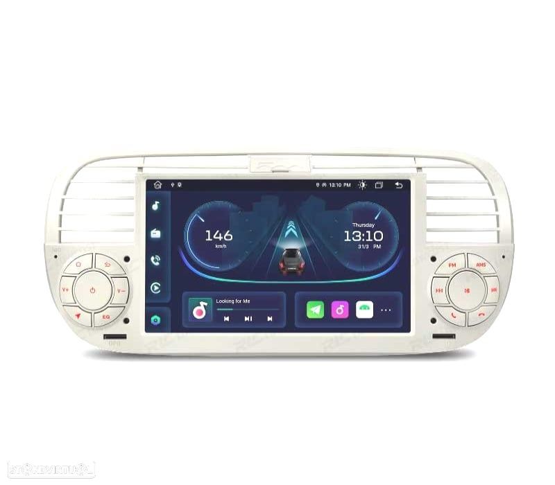 AUTO RÁDIO GPS ANDROID 12 PARA FIAT 500 07-15 BRANCO - 10