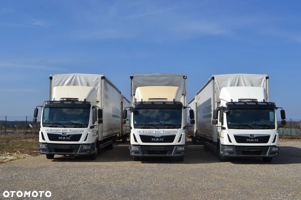 MAN TGL 12.250 Firanka Firana 7,8 m Zestaw objętościowy TGM Atego MANUAL Klima Blokada mostu