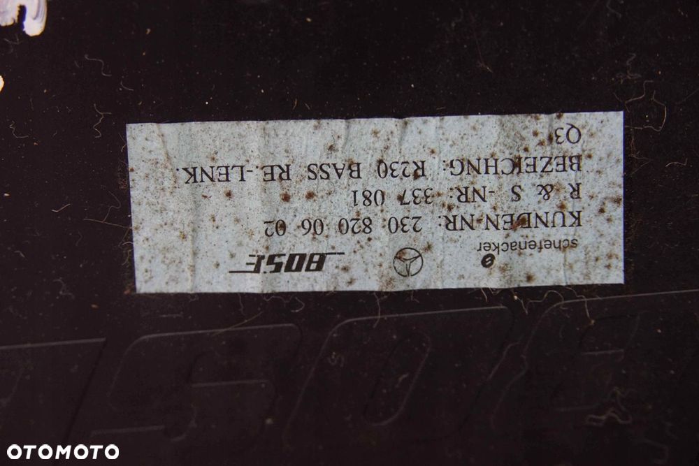 SUBWOOFER 2308200602 MERCEDES SL R230 02 - 2