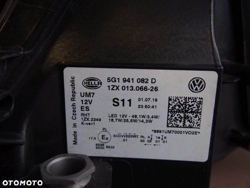 Volkswagen Golf 7 Reflektor prawy lampa prawa FL Lift 17r VW VII LED - 5
