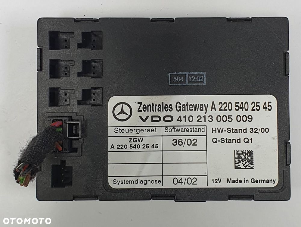 MODUŁ GATEWAY MERCEDES W220 A2205402545