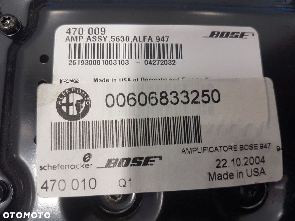 ALFA ROMEO GT WZMACNIACZ BOSE 606833250 - 2