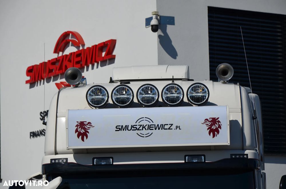 Scania R 520 / V8 / 6x2 PUSHER / SIODŁO PNEUMATYCZNIE REGULOWANE / TOPLINE / FULL AIR / SKÓRA / KLIMA P. / LED / ACC / WAGA / 5628 - 4