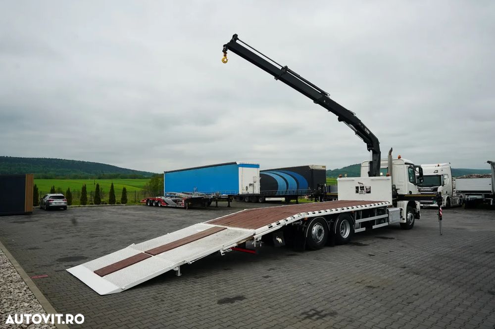 Mercedes-Benz AROCS 2533/ 6X2 / REMORCA AUTO + HIAB 188 B-2 HGV / COMANDE HIDRAULICE / TROLIU / PUNȚĂ RIDICATĂ - 6